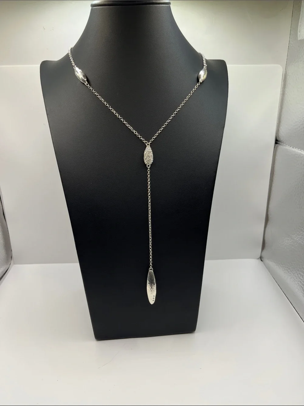 Brighton Bilbao Mist Y-Drop Necklace Lariat Silver with Crystals Necklace